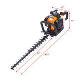 26Cc Gas Powered Hedge Trimmer With Double Sided Blade And Recoil Start - Orange