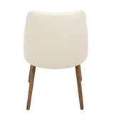 Gianna - Dining / Accent Chair - Walnut And Cream Quilted Faux Leather