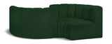 Arc - Boucle Fabric 4 Piece Curved Modular Sofa