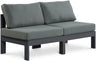 Nizuc - Outdoor Patio 2 Seat Armless Modular Sofa With Gray Frame