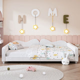 Upholstered Daybed, Sherpa Fabric Sofabed With Cloud-Shaped Backrest