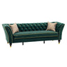 3 Person Sofa With Deep Seat, Tufted Backrest