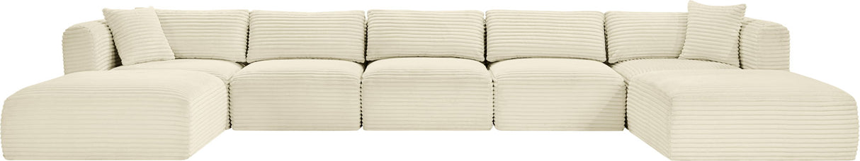 Shaggy - 7 Piece Modular Sectional With 2 Ottomans