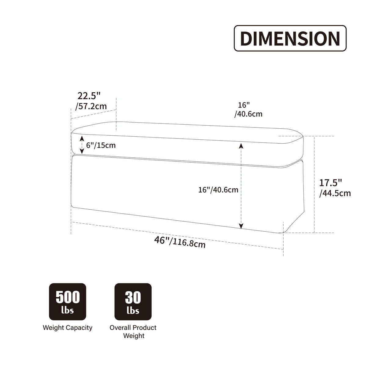 Ottoman Foot Stool With Metal Legs