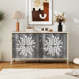 Modern Storage Cabinet With 4 Doors & Adjustable Shelves