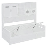 Daybed With All-In-One Cabinet And Shelf