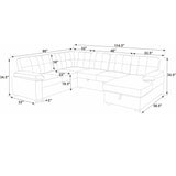 U Shape Sectional Sleeper Sofa With Pull Out Bed And Storage Chaise - Black