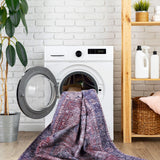 Maval - 8' X 10' Washable Area Rug - Burgundy