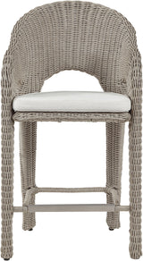 Seacrest - Olefin Water Resistant Fabric And Wicker Outdoor Patio Bar Stool