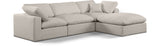 Comfy - 4 Piece Linen Fabric Modular Sectional With Chaise