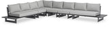 Maldives - 6 Piece Water Resistant Outdoor Patio Modular Sectional With Gray Base
