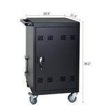 32 Bit Device Charging Trolley For Tablets And Laptops With Cable Management, Removable Doors - Matte Black