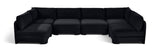 Hammond - Velvet Performance Fabric Upholstered 6 Piece U-Shaped Armless Sectional