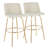 Toriano - 30" Fixed-Height Barstool (Set of 2) - Cream Fabric