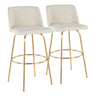 Toriano - 30" Fixed-Height Barstool (Set of 2) - Gold Base