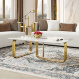 HD-3156 - Coffee Table - Marble/Gold