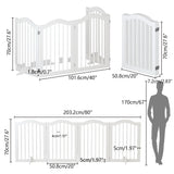 4 Panel Freestanding Pet Gate With Foldable Design And Support Feet - White