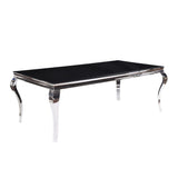 Fabiola - Dining Table - Black Glass Top & Stainless Steel