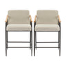 Mid Century Modern Counter Stool Set With Iron Frame