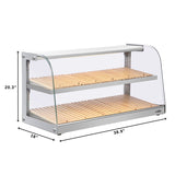 40 in. Glass Countertop Dry Bakery Display Case with Two Shelves and Bamboo Trays (DC-53C-B)