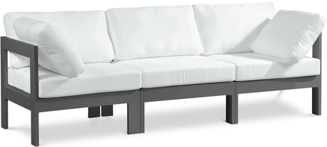 Nizuc - Outdoor Patio 3 Seat Modular Sofa With Gray Frame