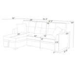 Upholstered Sectional & Pull Out Bed And Chaise Storage