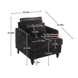 Modern Mid Century Wood Frame Armchair With Tufted Design