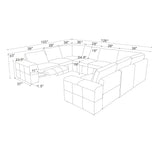 Upholstered Large Arms Sectional With Recliner Seats