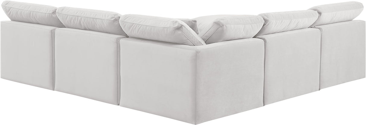 Indulge - Velvet 5 Piece Modular Corner Armless Sectional