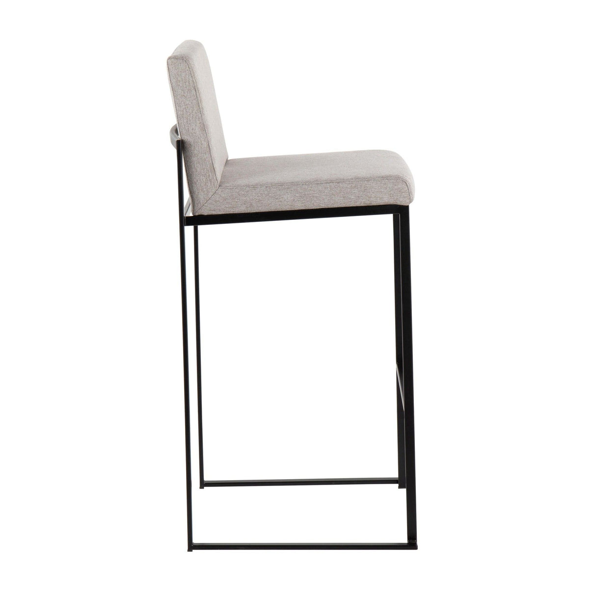 Fuji - High Back Barstool - Black Steel Legs