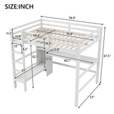 Loft Bed With Built In Desk And Multifunction Shelves