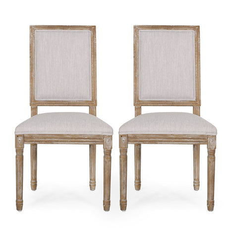 French Country Style Dining Chair With Upholstered Seating And Fluted Legs