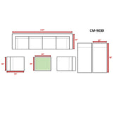 Seating Set With Cushions Handcrafted Wicker Design