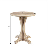 Accent Table Round Rustic Ash Veneer Reclaimed Wheat - Natural