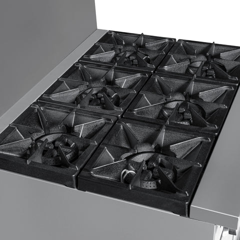 36 in. 6 Burner Commercial Liquid Propane Range in Stainless-Steel (KM-CR36-LP)