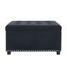 Square Tufted Storage Ottoman With Nailhead Trim