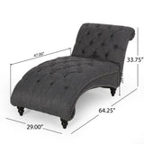 Chaise Lounge With Button Tufted Diamon Stitch
