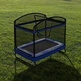 Outdoor Square Trampoline For Kids And Adults With Protective Net And Swing 4 X 6Ft - Black / Blue