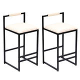 Elegant Bar Stool Set With Backrest And Footrest, Counter Height (Set of 2)