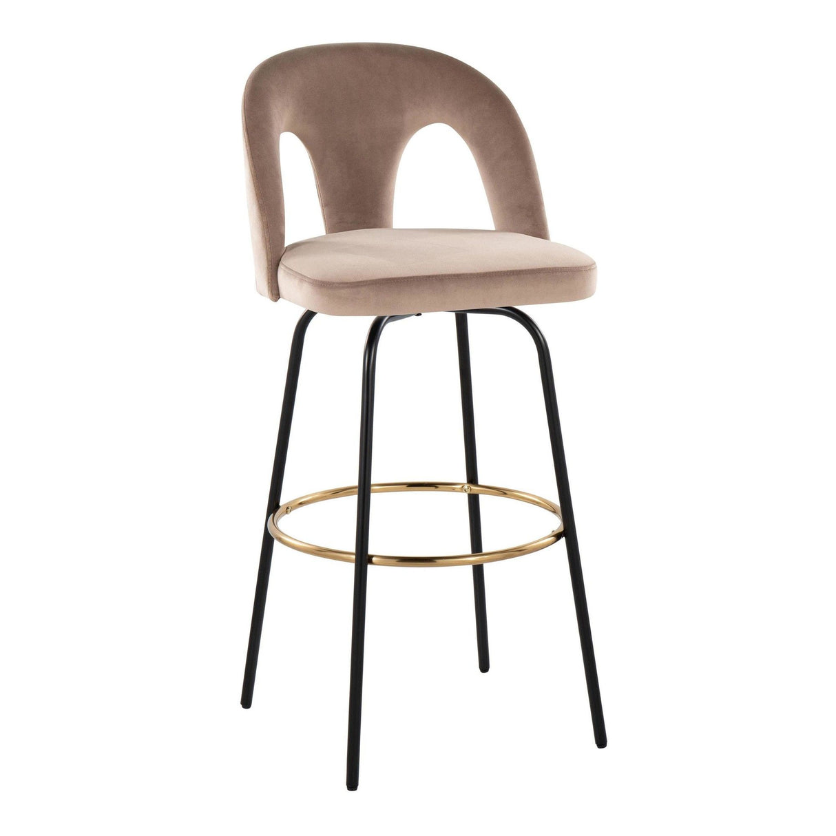 Ava - Upholstered Fixed-Height Barstool (Set of 2) - Black Base
