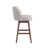 Sadie - Solid Wood Upholstered 30" Bar Height Swivel Barstool