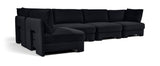 Hammond - Velvet Performance Fabric Upholstered 5 Piece L-Shaped Sectional