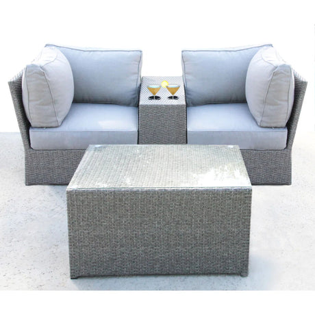 Comfortable Modern Patio Rattan Sectional Set With Cushions