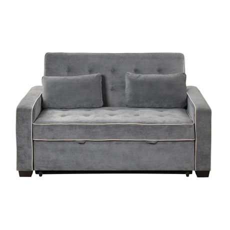 Upholstered Sleeper Bed Sofa With Dual USB Charging, Adjustable Backrest