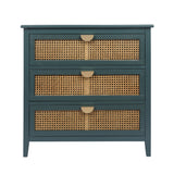 3 Drawer Cabinet, Natural Rattan, American Furniture
