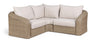 Seacrest - Olefin Water Resistant Fabric And Wicker 3 Piece Outdoor Patio Modular Sectional