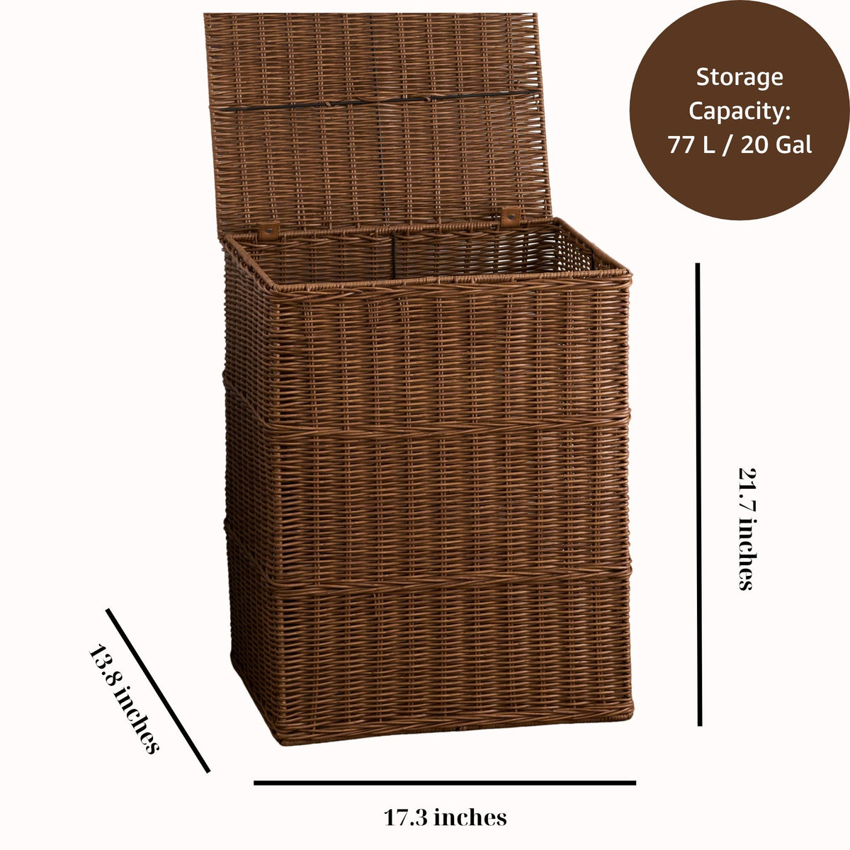 Rectangular Laundry Hamper - Chocolate