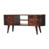 Solid Wood Rounded Entertainment Unit