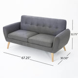 Modern Loveseat Sofa With Button Tufted Backrest