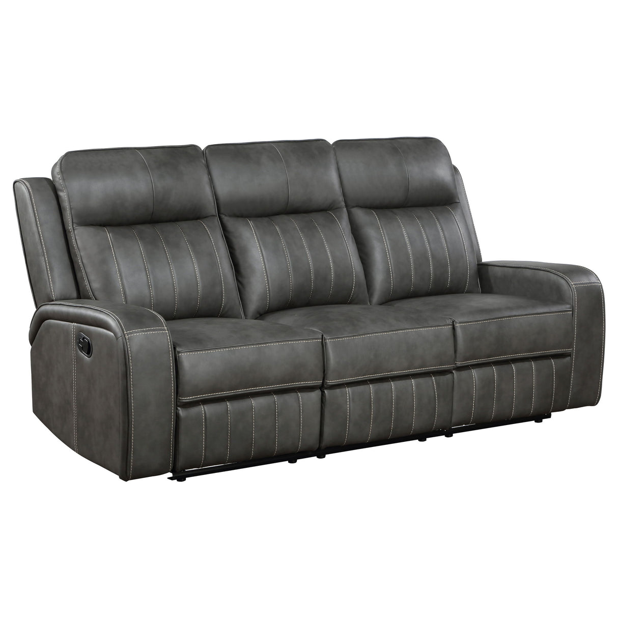 Forrest - Motion Reclining Sofa Comfort With Elegant Tufting And Wide Track Arms - Gray